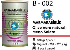 OLIVE NERE NATURALI MENO SALATO 800 GR B - 002