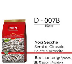 NOCI SECCHE SEMI DI GIRASOLE SALATE E ARROSTITE 150GR D - 007B