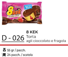 8 KEK TORTA AGLI CIOCCOLATO E FRAGOLA 55GR D - 026
