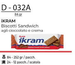 IKRAM BISCOTTI SANDWICH AGLI CIOCCOLATO E CREMA 84 GR D - 032A