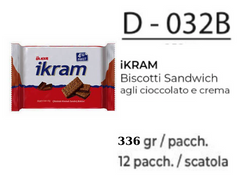 IKRAM BISCOTTI SANDWICH AGLI CIOCCOLATO E CREMA 336GR D - 032B