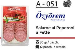 SALAME AI PEPERONI A FETTE 80 GR A - 051