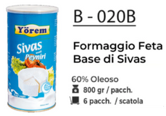 FORMAGGIO FETA BASE DI SIVAS %60 OLEOSO 800 GR B - 020B