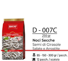 NOCI SECCHE SEMI DI GIRASOLE SALATE E ARROSTITE 250GR  D - 007C