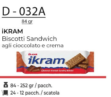 IKRAM BISCOTTI SANDWICH AGLI CIOCCOLATO E CREMA 84 GR D - 032A