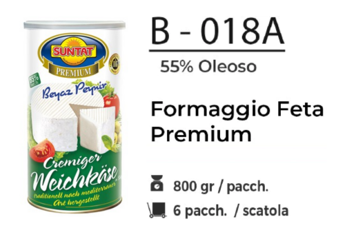 FORMAGGIO FETA PREMIUM %55 OLEOSO 800 GR  B - 018A