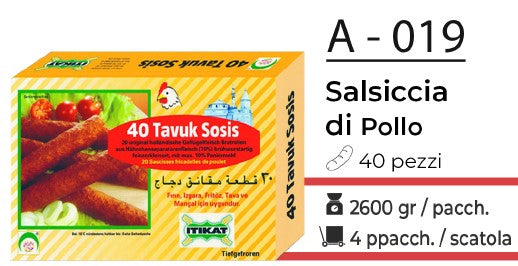 SALSICCIA DI POLLO 40 PEZZI A - 019